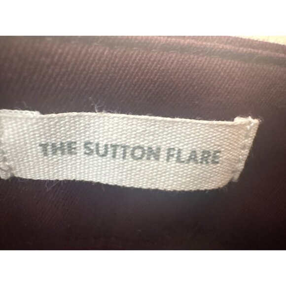 2/$30 Loft The Sutton Flare Pants Size 6 Burgundy Cotton Blend - Picture 5 of 16